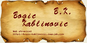 Bogić Kablinović vizit kartica